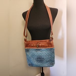 Anabaglish Quilted Crossbody Blue Leather